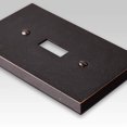 Manhattan Triple Rocker Aged Bronze Cast Metal Wallplate, 3 Rocker