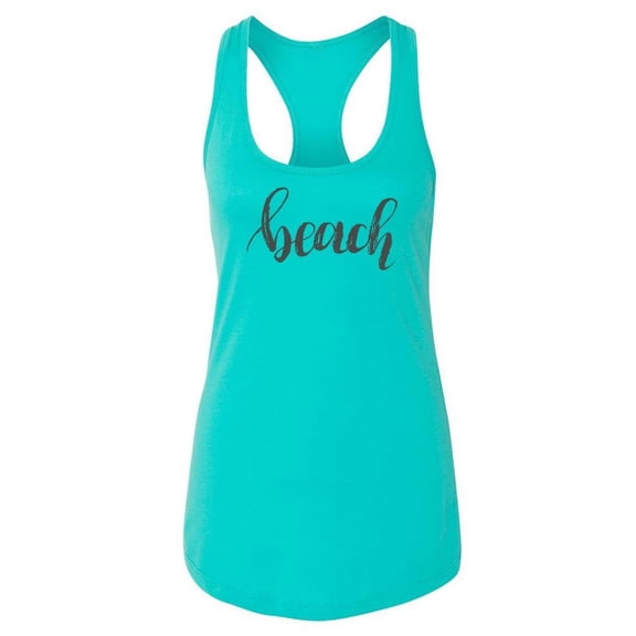 Beach, Quote Racerback Tank Women -Image by Shutterstock, Female Small