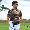 thumbnail image 4 of Salouo Cute Fallen Leaf Koala for Men's Short Sleeve Polo Shirts,Polo Shirts for Men Performance Short Sleeve Golf Shirt Athletic Casual Collared T-Shirt-Small, 4 of 8