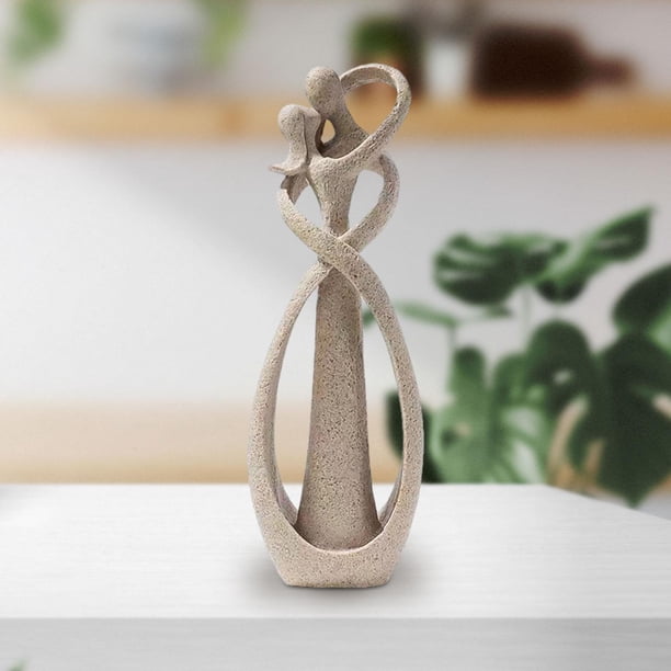 Estatuilla abstracta de pareja besándose Perfecl decoración de escritorio altura 21,5 cm multifuncional