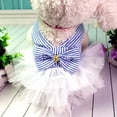 thumbnail image 4 of SPRING PARK Pet Striped Pattern Clothes, Sweet Bowknot Small Dog Skirt Girl Tutu Clothing Puppy Cat Sleeveless Apparel Teddy Clothes Dresses for Spring and Summer, 4 of 7