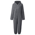 thumbnail image 6 of Byoo Zip Up Hooded Jumpsuit for Tween Boy Cozy Sherpa Fleece Solid Color One Piece Onesie, 6 of 6