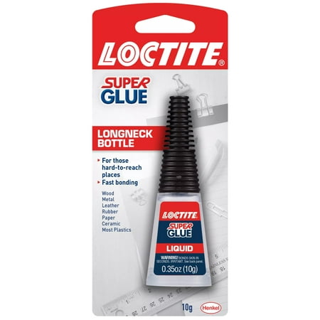 Loctite Super Glue Liquid Longneck Bottle, Clear 0.35 oz Bottle