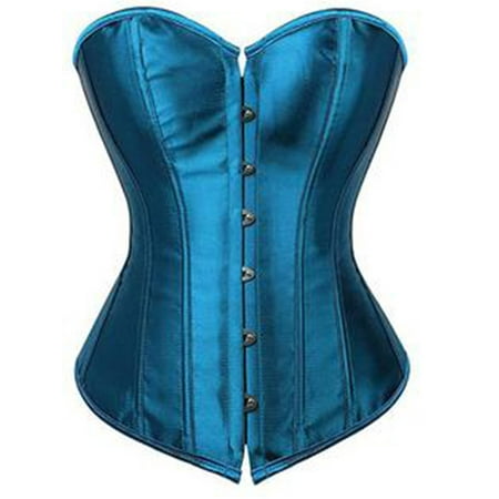 

Ma&Baby Women Plus Size Waist Corset Bustier Top Satin Waist Cincher Lace up Boned Bustier Underbust S-6XL