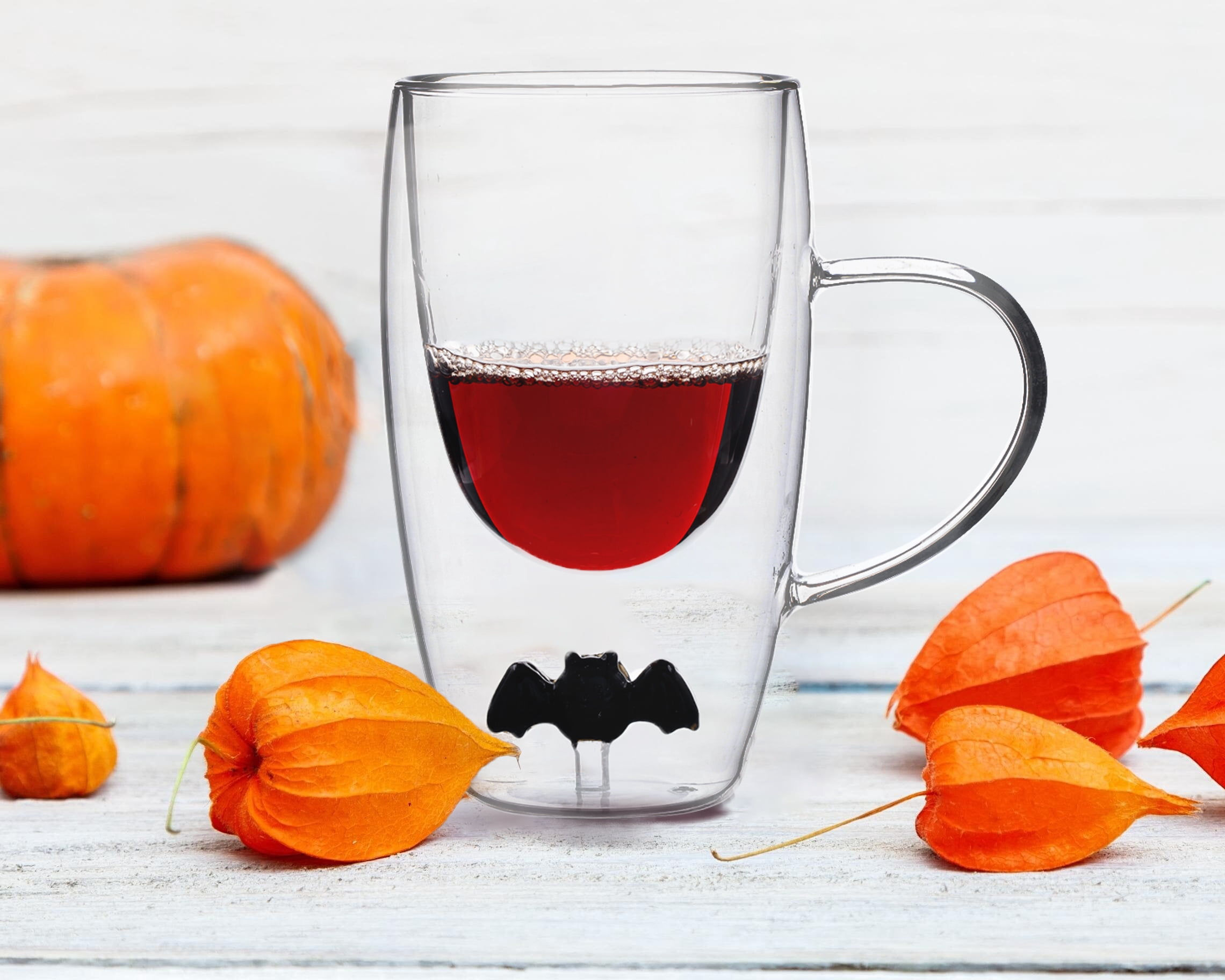Way to Celebrate Coffee Glass Mug Bat