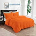 thumbnail image 2 of Orange Full ( 80" x 90" ) Size 100% Cotton Duvet Set, 800 Thread Count, Stripe Pattern, 1-Piece Comforter Cover with Zipper Closure & 2-Pillow Shams– Hotel Quality, All-Season, 2 of 5