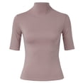 thumbnail image 4 of Baqcunre Women's Womens Tops,Slim Underlay Short Sleeve T Shirt Medium Sleeve Versatile Solid Top,Shirts for Women Going Out Tops for Women Tops for Women Trendy Pink Tops Size L, 4 of 5