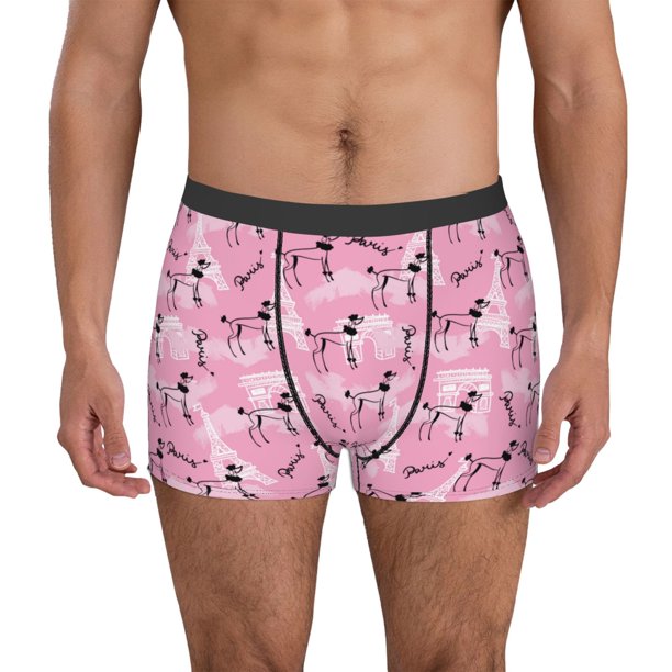 Fotbe Cartoon Poodle Dog Calzoncillos Tipo Boxer con Bolsa de Soporte Total para Hombre, X-Temp Fresco, Transpirable y de Secado Rápido-X-Large