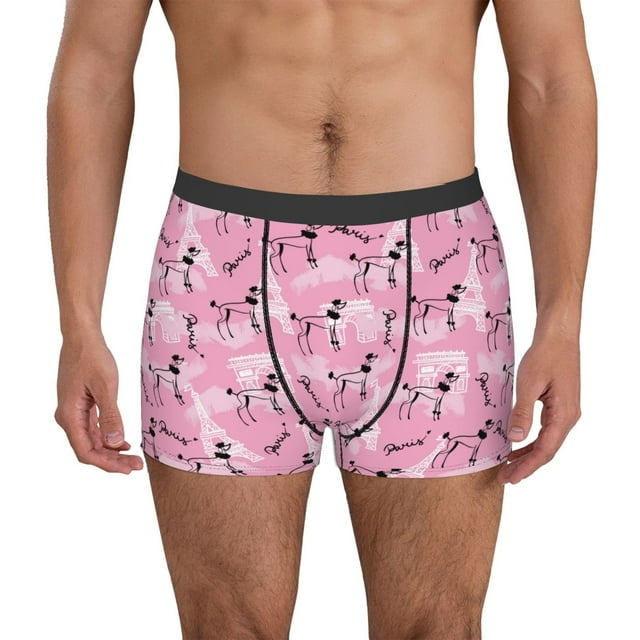 Fotbe Cartoon Poodle Dog Calzoncillos Tipo Boxer con Bolsa de Soporte Total para Hombre, X-Temp Fresco, Transpirable y de Secado Rápido-X-Large