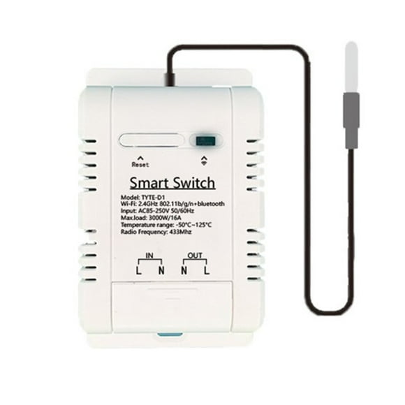 thermostat Intelligent RF433 16A 3000W avec Surveillance de la Consommation d'Énergie
