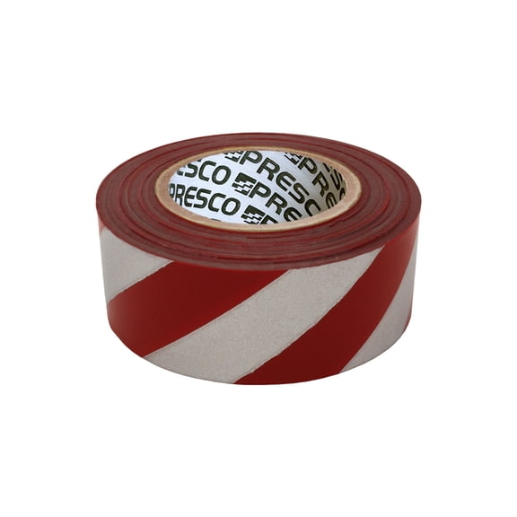 Presco Stripe Patterned Roll Flagging Tape: 1-3/16 in x 300 ft. (Red and Silver Stripes *Day/Night)