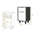 thumbnail image 4 of Nightstand, One Drawer, One Cabinet, Four Legs, Superior Top -Smokey Oak / White, 4 of 5