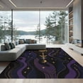 thumbnail image 2 of ODIKA 8'x10' Washable Area Rug Non-Shedding, Easy Care, Dark Purple Gold Celestial Design Mystical Moon and Starry Night Motif for King Size Bedroom Under Bed, Master Suite, 2 of 7