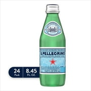 S.Pellegrino Sparkling Natural Mineral Water, 8.45 fl oz. Glass Bottle (24 Count)