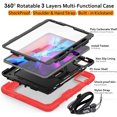 thumbnail image 3 of DuraSafe Cases iPad PRO 12.9 3 / 4 / 5 / 6 [ iPad Pro 12.9 6th 2022 5th 2021 4th 2020 3rd 2018 ] A2436 A2764 A2437 A2378 A2461 A2379 A1876 A2014 A1895 A2229 A2069 A2232 Kick Stand Rugged Case - Red, 3 of 7