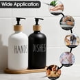 thumbnail image 6 of Glass Soap Dispenser Set, 2 pack Hand & Dish Soap Dispenser with Bamboo Tray & Pump, 16oz Soap & Lotion Dispenser Set for Bathroom Kitchen, 6 of 7