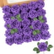 thumbnail image 1 of Flores artificiales N&T NIETING rosas moradas, 50 unidades con tallos, 1 of 8