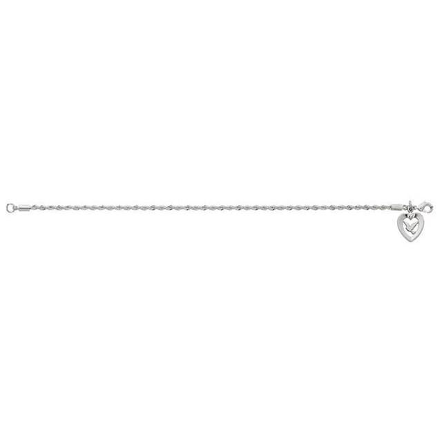 McVan BR879 7.5 in. Silver Plated Rope Bracelet Boxed