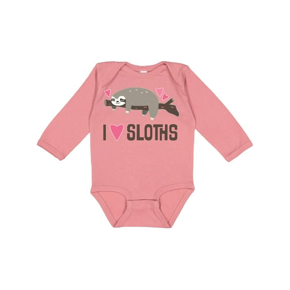 Inktastic I Love Sloths Girls Long Sleeve Baby Bodysuit