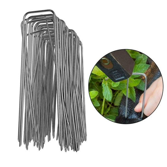6'' 11 50 Pack Heavy Duty Securing Stakes Pins Spikes - Sod Fence Staples for Anchoring and Landscape Fabric, Netting