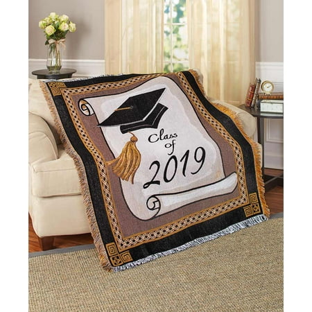 Custom Woven Throw - Class of 2019 Woven Jacquard Graduation Throw -