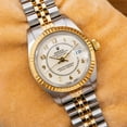 thumbnail image 2 of Pre-Owned Rolex Datejust 26MM 69173 White Arabic Dial Fluted Bezel Two Tone Yellow Gold Jubilee Bracelet, 2 of 8