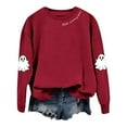 thumbnail image 4 of HUITKMM Chandail à Capuche pour Femmes Imprimé Halloween Manches Longues Sans Capuche Mode Automne Décontracté Col Rond Chandail Graphique pour Automne Hiver, 4 of 5