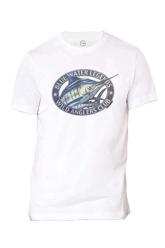 Mens Blue Water Legends Short-Sleeve T-Shirt - White - Large