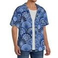 thumbnail image 2 of KLL Blue Mandala Harmony Print Men's Shirt Short Sleeve Button Down Summer Cuba Beach Shirts- 4X-Large, 2 of 5