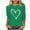 #064-Green, variant on Craaazy Women's 3/4 Sleeve Valentines Shirts Love Heart Print Round Neck Tops Gifts