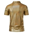 thumbnail image 4 of YYDGH Men's Short Sleeve Collared Metallic Shirts Lapel V-Neck Reflective Sequin Shiny Disco Tops, 4 of 7