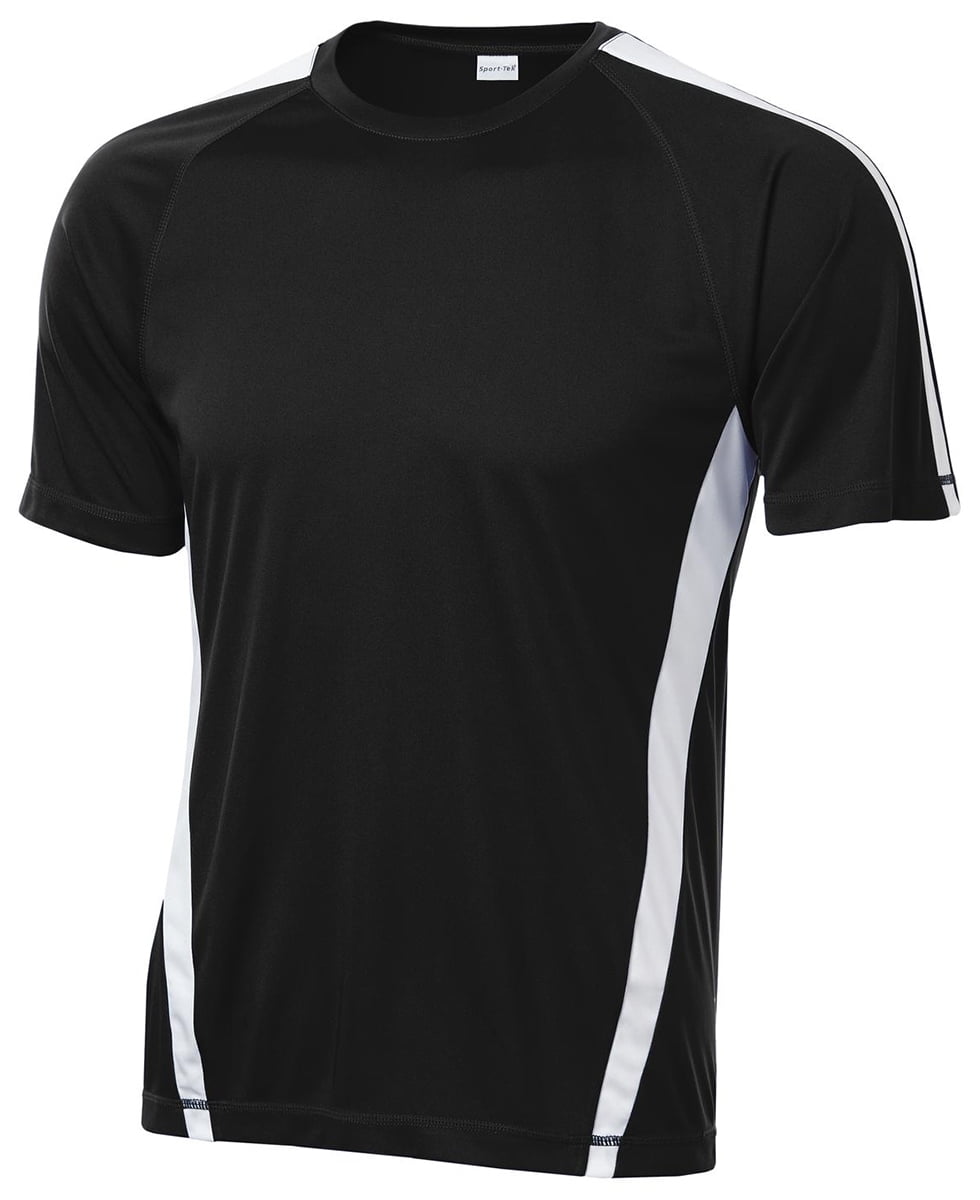 SportTek Men's Colorblock Competitor TShirt_Black/White_Large