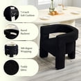 thumbnail image 4 of Sherpa Boucle Accent Chairs, Mid Century Modern Dining Room Chairs 6 PCS, Comfy Upholstered Side Armchairs Cute Barrel Side Chairs with 3 Legs for Bedroom/Kitchen/Living /Balcony/Reception, Black, 4 of 8