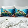 thumbnail image 4 of Erosebridal Sea Turtle Sheet Set Twin, Underwater World Bedding Sets Twin Size, Colorful Coral Decor, 4 of 7