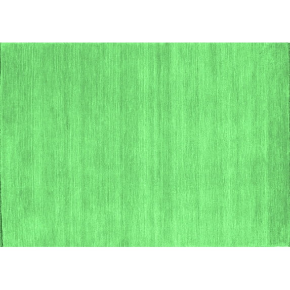 Ahgly Company Indoor Rectangle Solid Emerald Green Modern Area Rugs, 4' x 6'