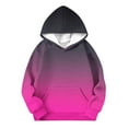 thumbnail image 4 of Ashirexll Zip Up Hoodie Girls Long Sleeve Shirts 5-15 Years Childrens Gradient Printed Raglan Sleeves Long Sleeves Medium Large Childrens Casual Hooded Pockets Pullover Top, 4 of 6