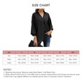 thumbnail image 5 of Blusa tres cuartos linterna manga botón gasa color puro tops casuales para las mujeres, 5 of 5