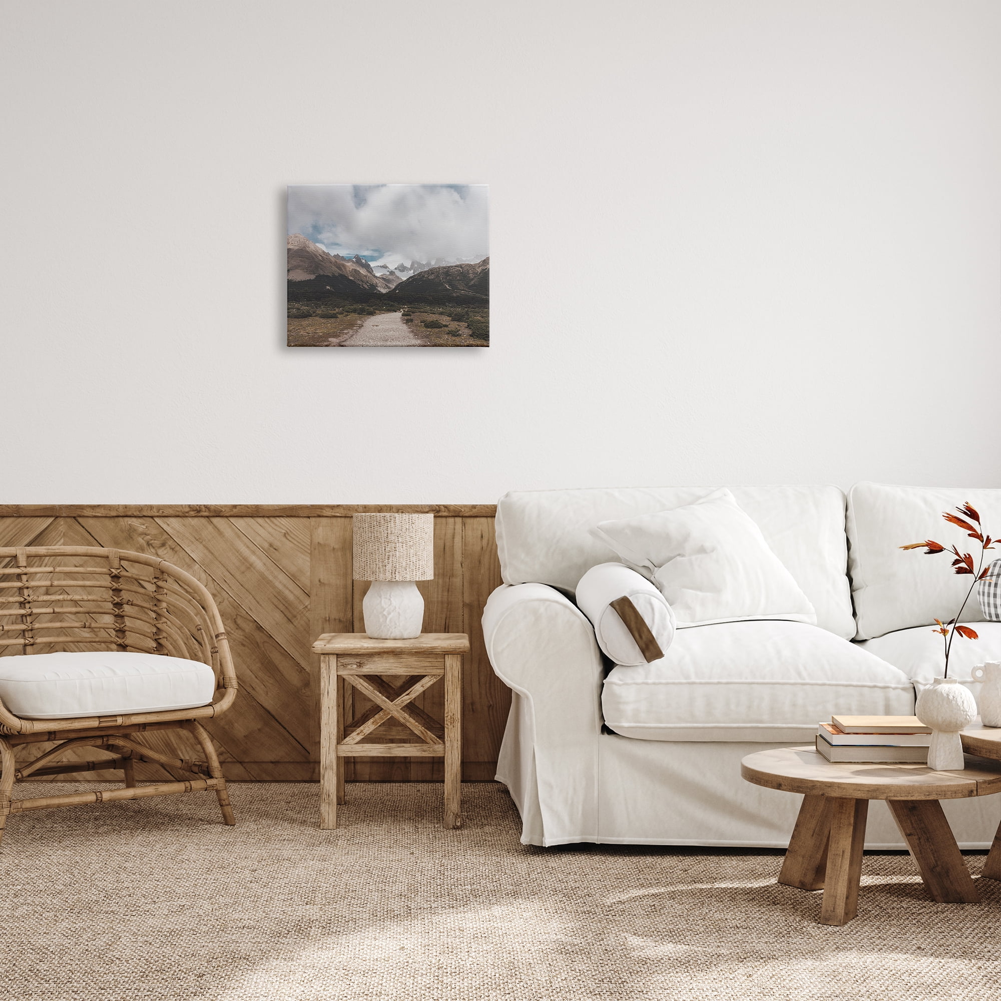 Stupell Industries Cloudy Mountain Peaks Nature Photography Gallery Wrapped Canvas Print Wall Art, 20 x 16