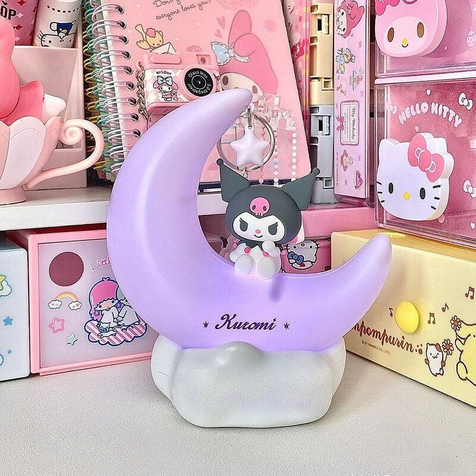 Moon Shaped Night Light Kuromi Cinnamoroll Bedside Lamp Desk Lamp sweet Gift For Kids