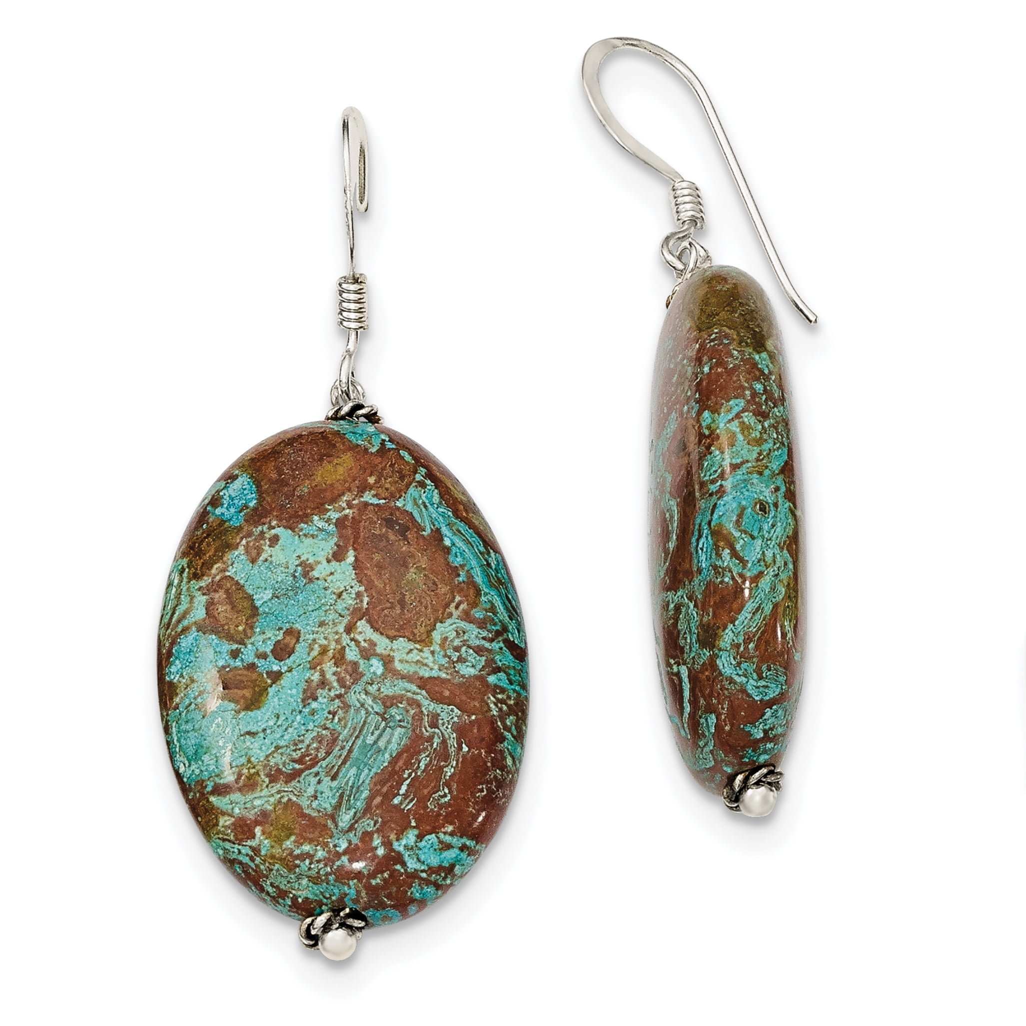 Sterling Silver Blue Jasper Earrings