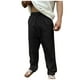 thumbnail image 2 of Pantalones largos para hombre, moda casual, con bolsillos, cintura elástica, cordón ajustable, pantalones largos rectos de poliéster para hombre., 2 of 9