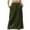 Army Green, variant on Women's Long Cargo Skirt with Pockets Solid Color High Waist Drawstring Straight Streetwear Loose Skirt