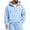 Light Blue, variant on Mens Full Zip Hoodie Long Sleeve Solid Color Plain Hooded Sweatshirt Casual Track Jacket Fall Spring Lightweight Hot Pink L