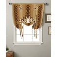 thumbnail image 2 of Southwestern Brown Tie Up Curtains for Kitchen Bathroom Bedroom Windows 63 Inch Length, Boho Ethnic Geometric Balloon Drape Curtains Shade Rod Pocket Drapery Curtain Panel, 52"x63", 2 of 7