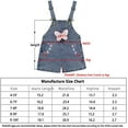 thumbnail image 4 of Peacolate 5-10T Little&Big Girls Adjustable Straps Short Overalls Jeans Outfits,Butterfly,7-8Years, 4 of 4