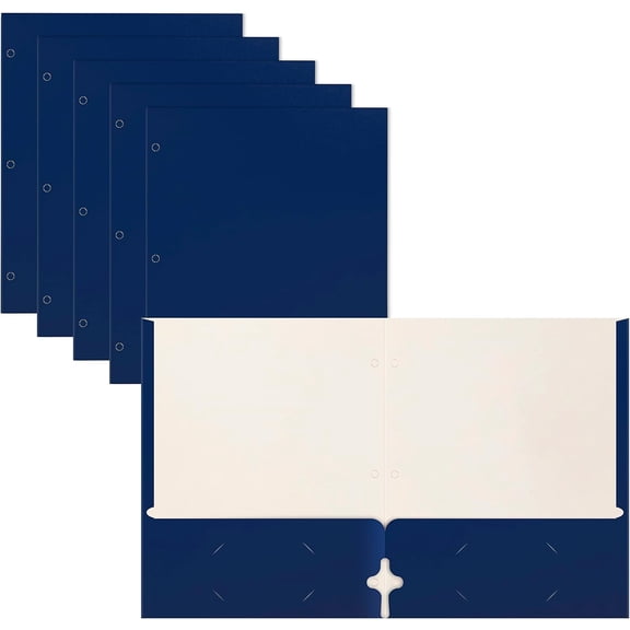 Two Pocket Portfolio Folders, 50-Pack, Blue, Letter Size Paper Folders, 50 Pieces, Blue