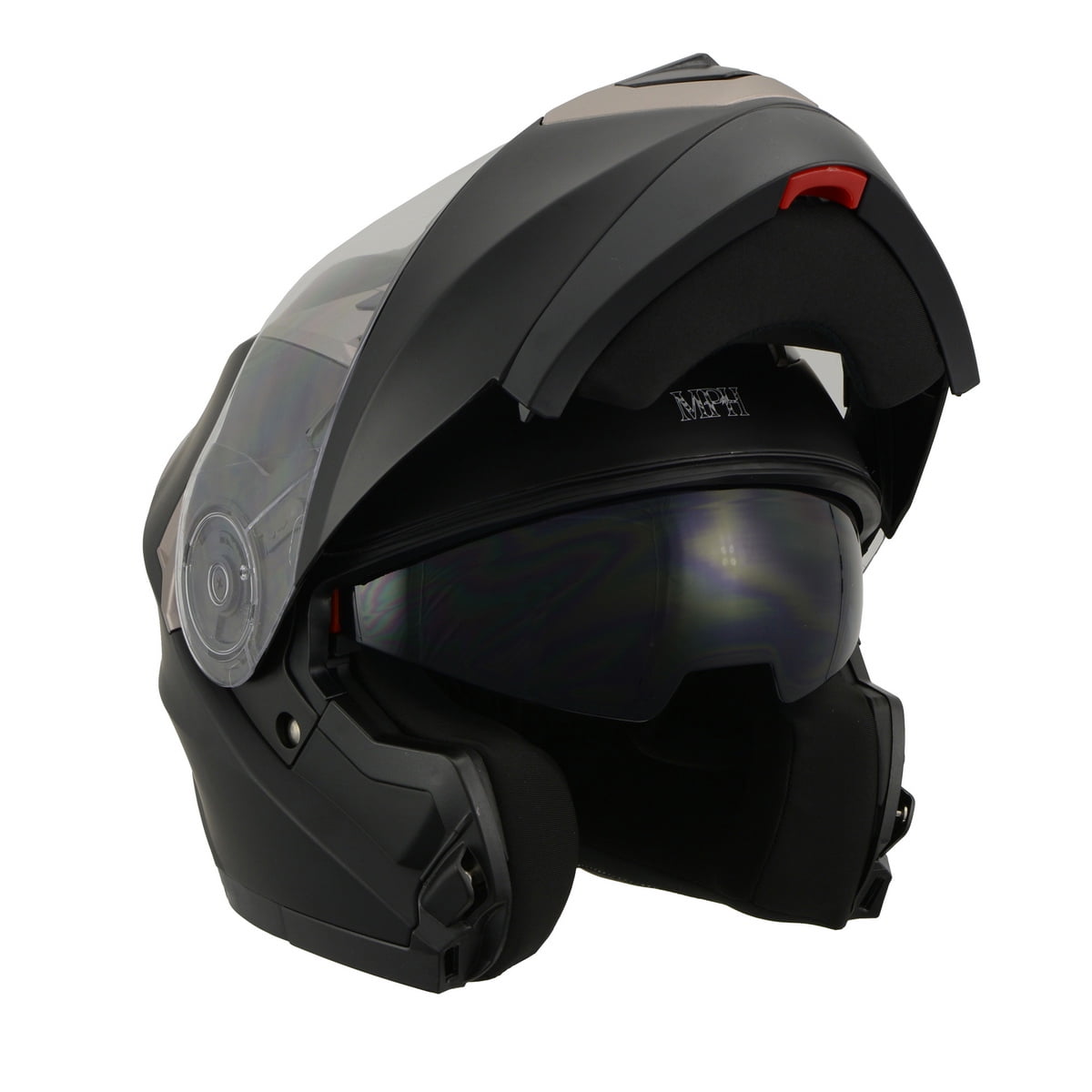 Milwaukee Peformance Helmets MPH9804DOT Matte Black Modular Racing