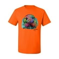 thumbnail image 2 of Wild Bobby, Colorful Neon Seal Animal Lover Men's Graphic T-Shirt, Orange, Small, 2 of 3