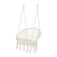 thumbnail image 6 of Attractive Swing Chair Fine Workmanship Cotton Rope Stable Decorative Hanging Hammock for Home-White, 6 of 8