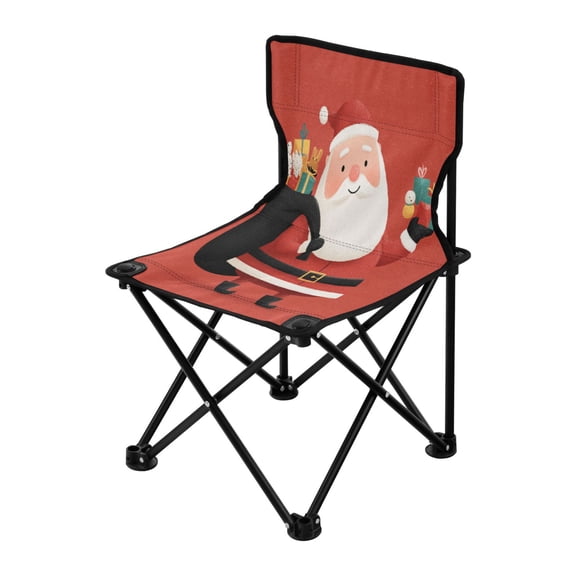 Outdoor Folding Chair 14.46x14.46x22.83 Inches, Camping Folding Chair Easy to Carry Ideal for Outdoor Picnics Camping Park Fishing Cartoon Red Santa Claus